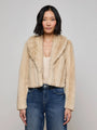 L'agence - Davy Faux Fur Jacket - Latte Striped Fur