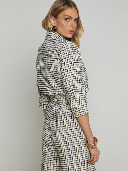 L'agence - Jia Tweed Jacket - Ecru/Black L'agence - Jia Tweed Jacket - Ecru/Black