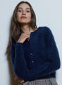 Autumn Cashmere - Brushed Baby Cardigan - Navy