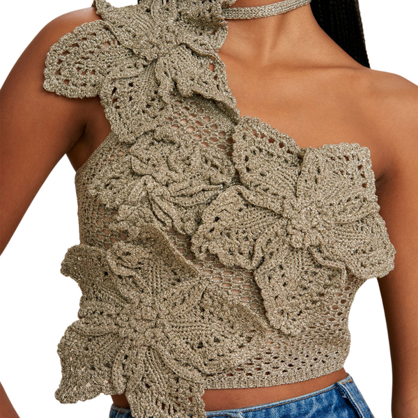 Cult Gaia - Nazanin Crochet Top - Tea Shimmer