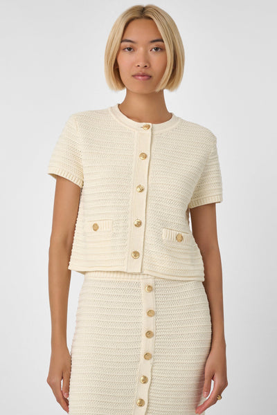Toccin - Tilly Short Sleeve Cardigan - Ivory
