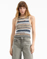 Veronica Beard - Jerrel Wool-Blend Cropped Tank Top - Whisky Multi