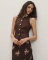 Veronica Beard - Hartwell Linen Vest - Dark Mocha