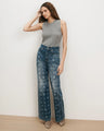 Veronica Beard - Taylor Bandana Wide-Leg Jean - Indigo Bandana