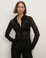 Veronica Beard - Wittaker Lace Button-Down Blouse - Black