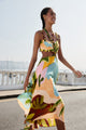 TROPICAL PAINTING MAXI MULTICOLOR MAXI DRESS