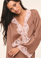 LoveShackFancy - Elarine Silk Lace Top - Mocha