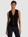 Alice + Olivia - Loly Button Down Vest - Black