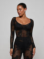 L'agence - Gwendolyn Mesh Knit Bodysuit - Black