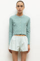 POINTELLE CROP CARDIGAN