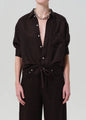 Citizens of Humanity - Kayla Shrunken Linen Shirt - Chocolate