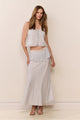 LoveShackFancy - Sylette Chiffon Striped Maxi Skirt - Lariat Blue