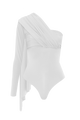 Maygel Coronel - Vionnet Asymmetric Bodysuit - Off White