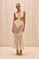 Patbo - Crochet Bloom Cut Out Beach Dress - Off White