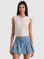 Alice + Olivia - Loly Button Front Cashmere Vest - Ecru