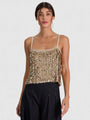 Alice + Olivia - Nicolette Sequin Tank - Sand/Gold