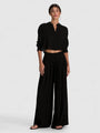 Alice + Olivia - Jenna Pleated Pull On Pant - Black