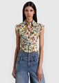 Alice + Olivia - Kim Paneled Corset Top - Desert Sprigs Vanilla