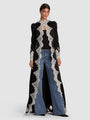 Alice + Olivia - Thomasina Lace Trim Maxi Jacket - Black/Chino