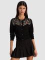 Alice + Olivia - Dollie Embellished Cardigan - Black