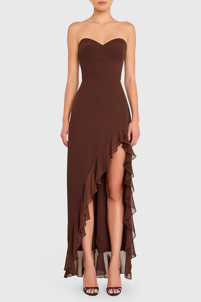 Amanda Uprichard Eden Gown in Chocolate