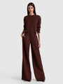 Alice + Olivia - Eric Low Rise Pant - Dark Chocolate