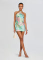 Retrofete - Adelaide Silk Dress - Beija Flor Pistachio