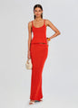 SER.O.YA - Kora Knit Maxi Skirt - Scarlet Flame