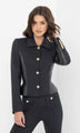 Generation Love - Robby Vegan Leather Combo Ponte Jacket - Black