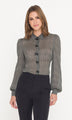 Generation Love - Arly Bow Georgette Blouse - White/Black Plaid