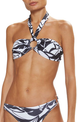 Ramy Brook - Marie Bikini Top - Black/White Palm Printed
