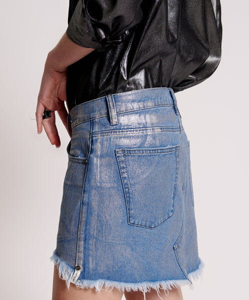 Super Khaki Junkyard Relaxed Denim Mini Skirt
