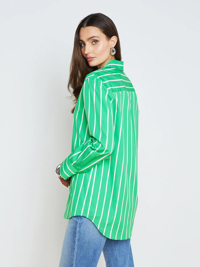 L’agence - Malia Striped Tunic - Fern/White Stripe