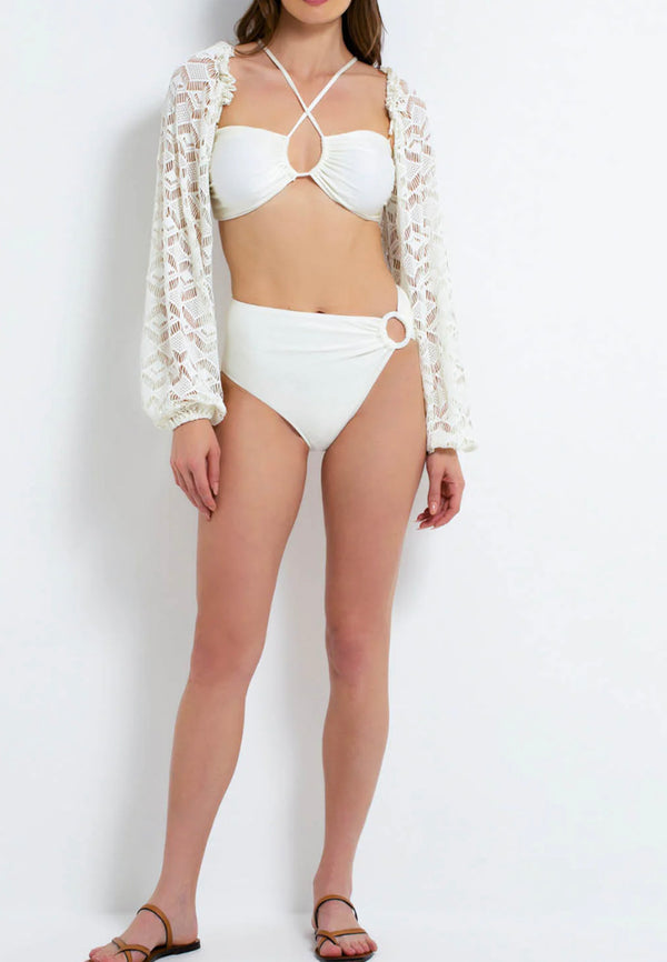 Patbo - Mid Rise Bikini Bottom - White