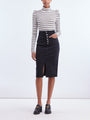 Veronica Beard - Herron Denim Midi Skirt - Washed Onyx