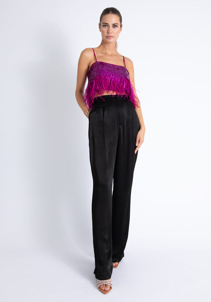 magenta sequin top
