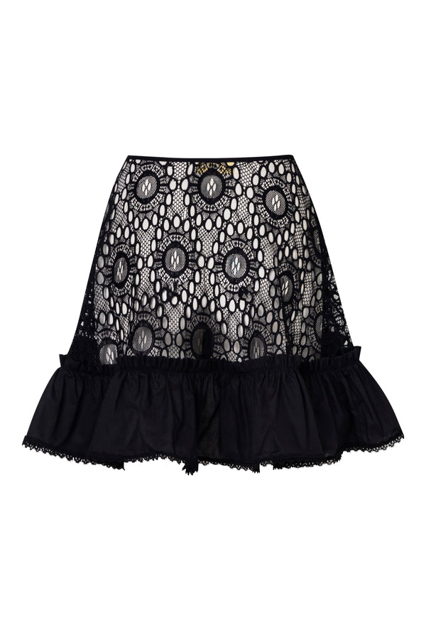 Waimari - Azure Wrap Mini Skirt Black