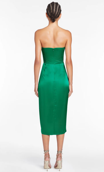 amanda uprichard green strapless dress Chamberlain Silk Ava Presley