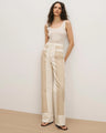 Veronica Beard - Taylor Color-Block Wide-Leg Jean - Ecru
