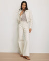 Veronica Beard - Taylor Patch-Pocket Wide-Leg Jean - Ecru