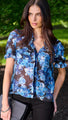 Generation Love - Mina Floral Georgette Shirt - Navy Fleur