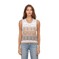 Autumn Cashmere - Wavy Pointelle Striped Muscle Tee - Neutral