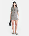 Nanushka - Sammy Loopback Cotton Mini Skirt - Black/Cream