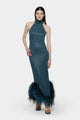 Oséree - Lumière Plumage Turtleneck Long Dress - Peacock Lumière