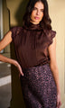 Generation Love - Rachel Chantilly Lace Combo Halter Blouse - Espresso