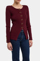 Generation Love - Cherish Rib Cardigan - Malbec