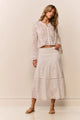 LoveShackFancy - Mallow Cotton Bandana Eyelet Midi Skirt - White