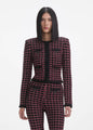 Self-portrait - Check Cardigan - Black/Red