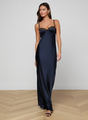 L'agence - Shayla Silk Lace Gown - Midnight