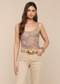 L'agence - Kalea Mesh Bodysuit - Tan/Mauve Valencia Leopard